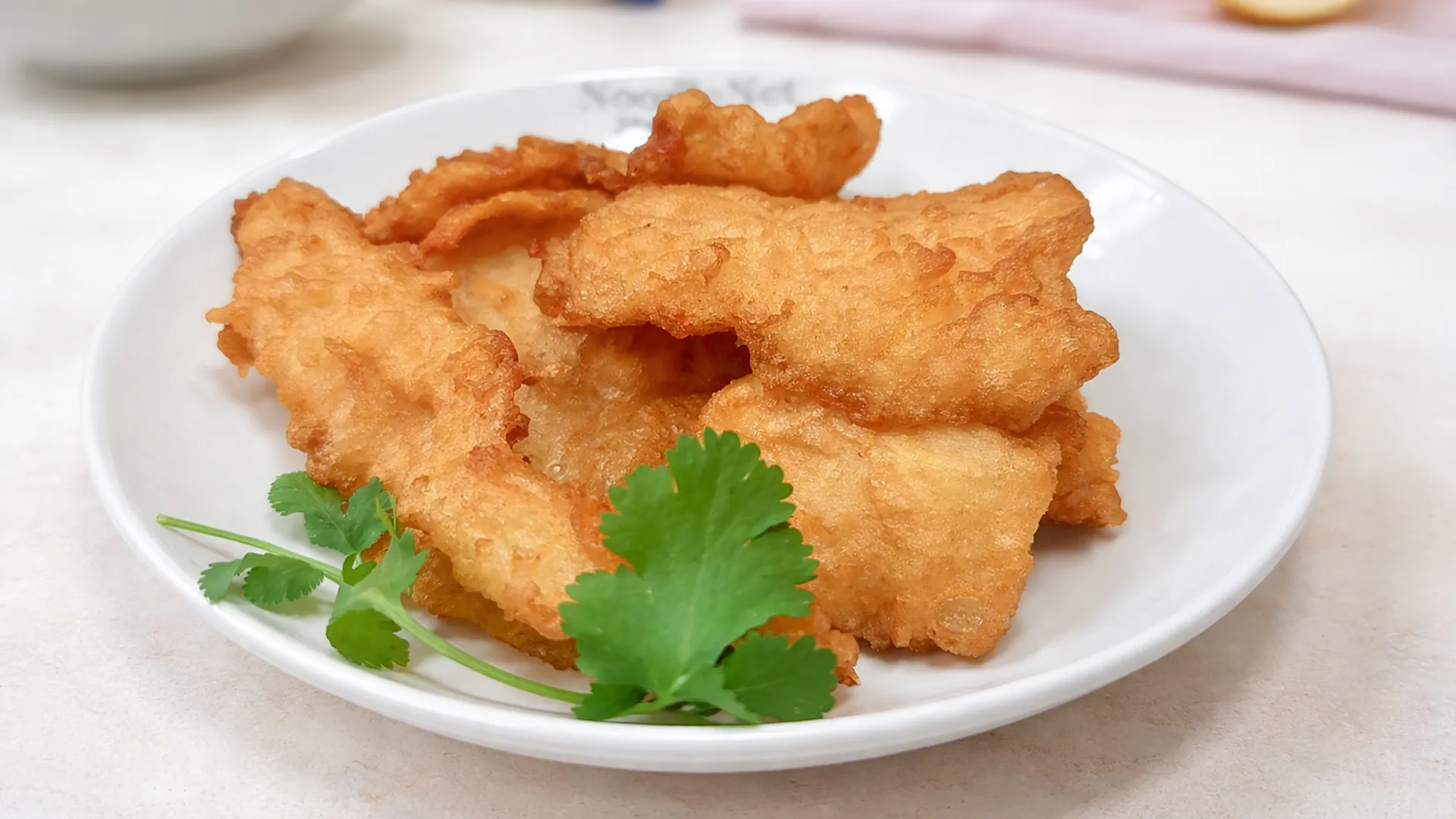 Golden crispy fried fish fillet at Noodle Net, a Chinese Restaurant in Milpitas